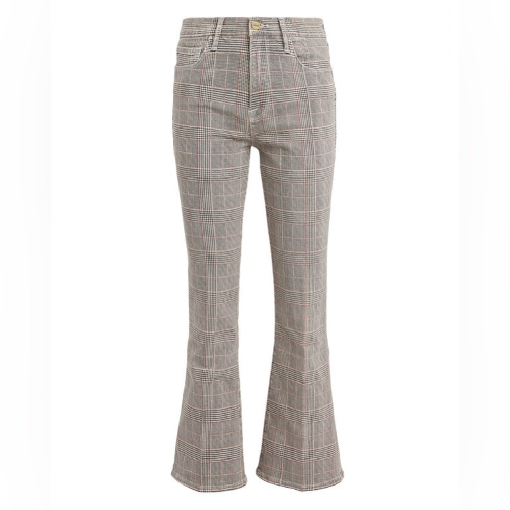 FRAME Le Cropped Mini Boot Plaid Jeans